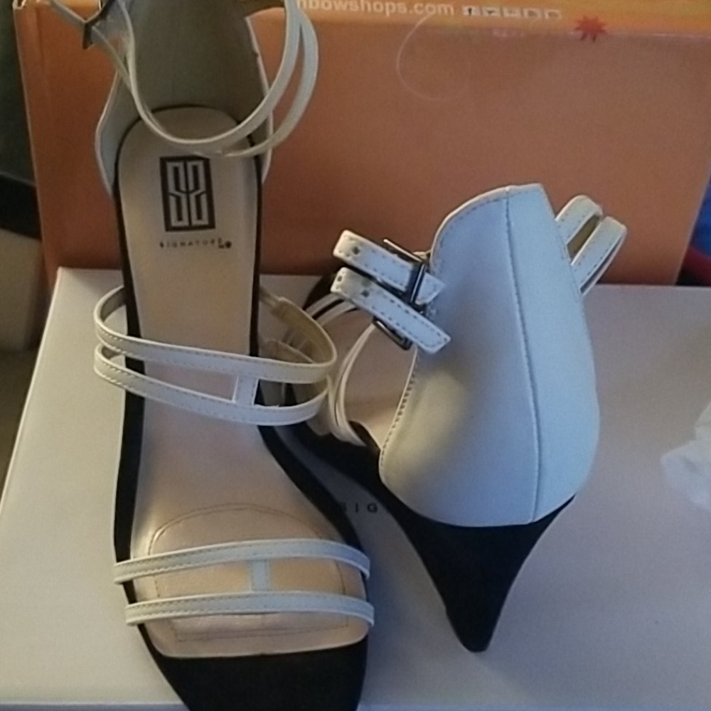 Black & White Wedge Heel Sandle